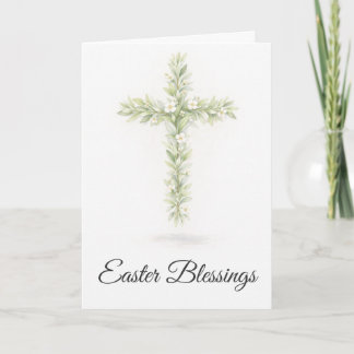 Easter Blessings Olive Branch Cross Christian Card Kort