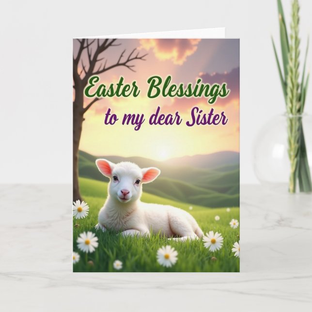 Easter Blessings Sister Card Kort (Framsida)