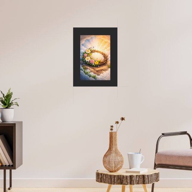 Easter Blooming Crown of Thorns 3D Papercut Art  Poster (Vardagsrum 3)