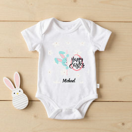 Easter Blue Bunny Personalized Baby Bodysuit T Shirt