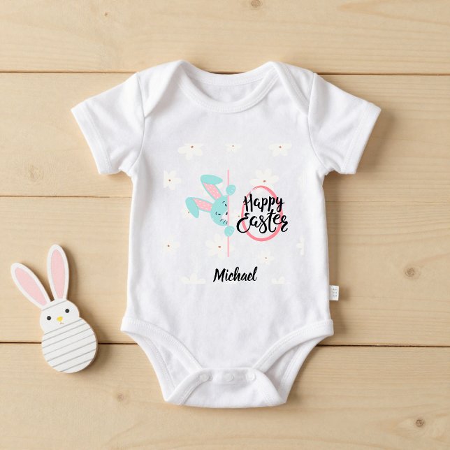Easter Blue Bunny Personalized Baby Bodysuit T Shirt (Skapare uppladdad)