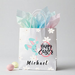 Easter Blue Bunny Personalized Gift Bag