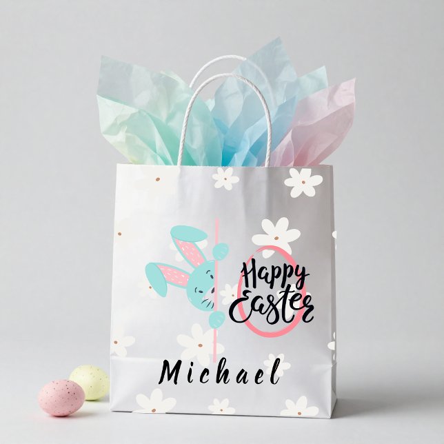 Easter Blue Bunny Personalized Gift Bag (Skapare uppladdad)
