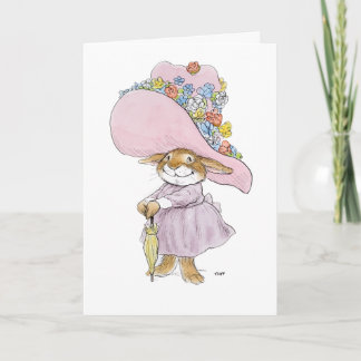 Easter Bonnet Bunny Card Kort