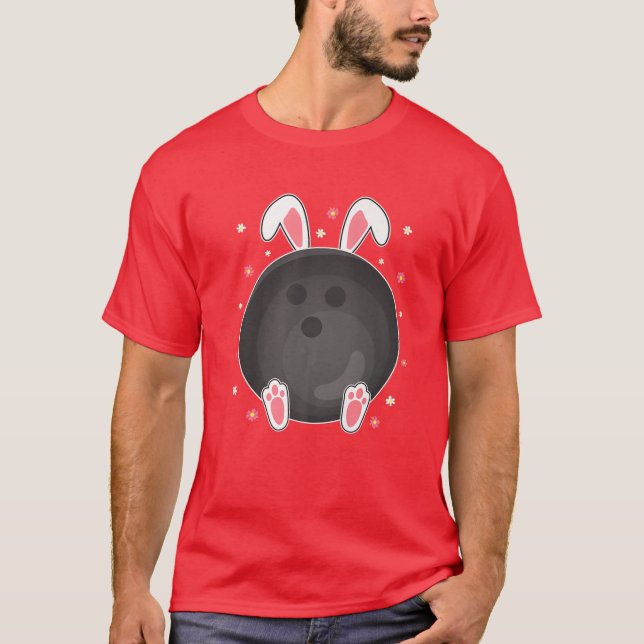 Easter Bowling Ball Bunny Ears Easter Bowling Play T Shirt (Framsida)