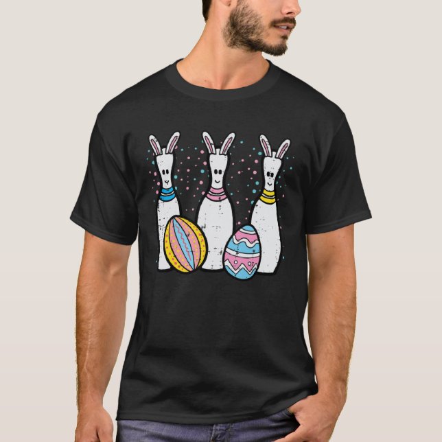 Easter Bowling Egg Hunting  Bowler Men Women Kids  T Shirt (Framsida)