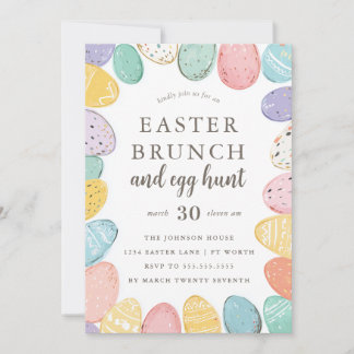Easter Brunch and Egg Hunt Easter Holiday Invitati Inbjudningar