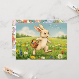 Easter Brunch & Egg Hunt Spring Meadow Bunny Inbjudningar