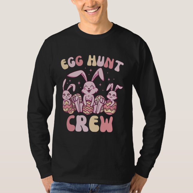 Easter Bunnies Egg Hunt Crew  Cute for Boys Girls  T Shirt (Framsida)