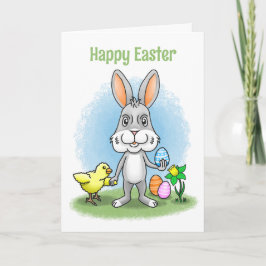 Easter bunny and the chicken helgkort