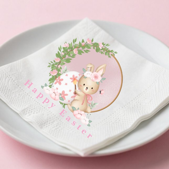 Easter Bunny at Garden Paper Napkin Pappersservett (Skapare uppladdad)