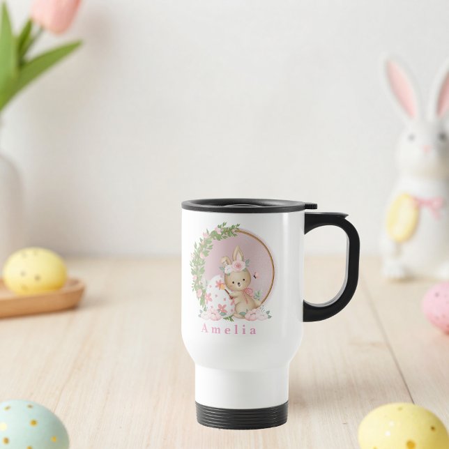 Easter Bunny at Garden Personalized Travel Mug Resemugg (Skapare uppladdad)