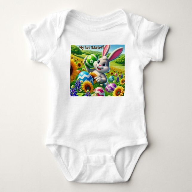 Easter Bunny Baby Bodysuit T Shirt (Framsida)