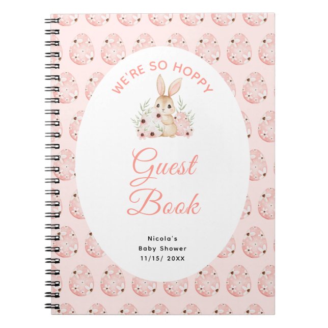 Easter Bunny Baby Shower Guest Book Anteckningsbok (Framsidan)