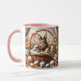 Easter Bunny Basket Cute Spring Bunny Mugg