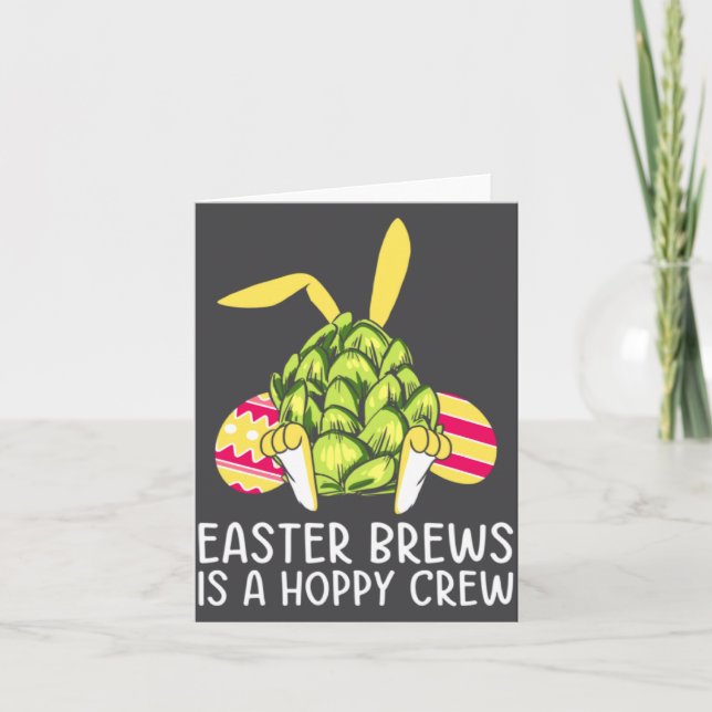 Easter Bunny Beer Drinking Rabbit Illustration Kort (Framsida)