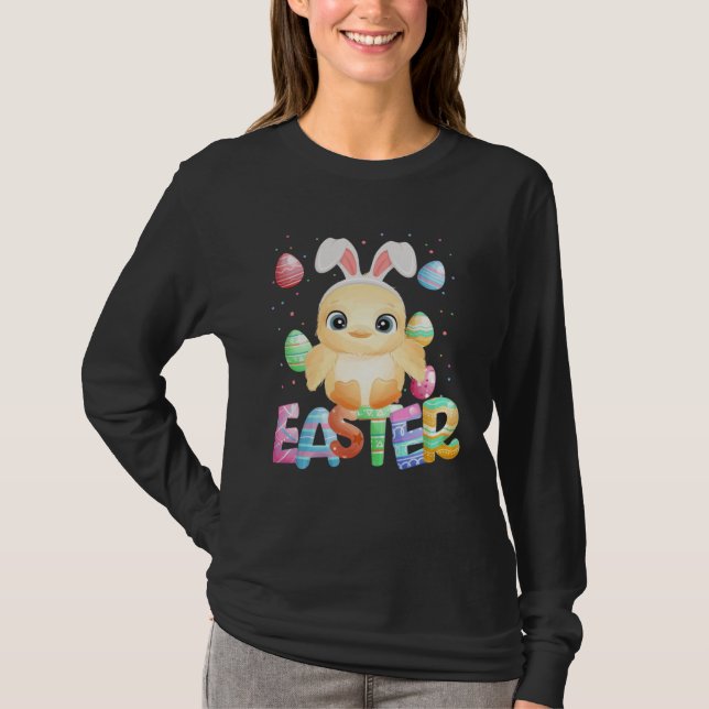 Easter Bunny Chick   Easter Chicken T Shirt (Framsida)