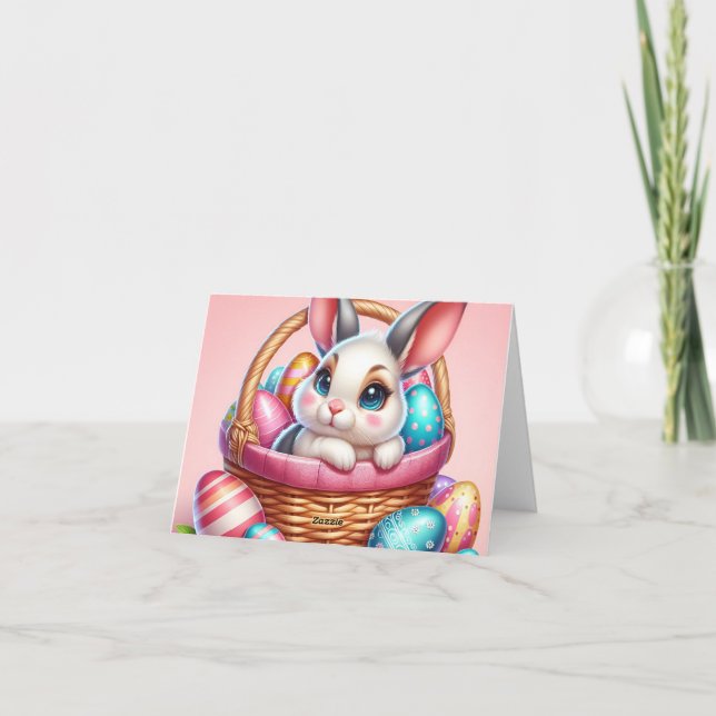Easter bunny chocolate egg kort (Baksida)