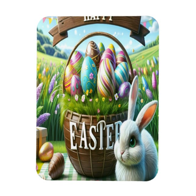 Easter Bunny Chocolate Egg Magnet (Vertikal)
