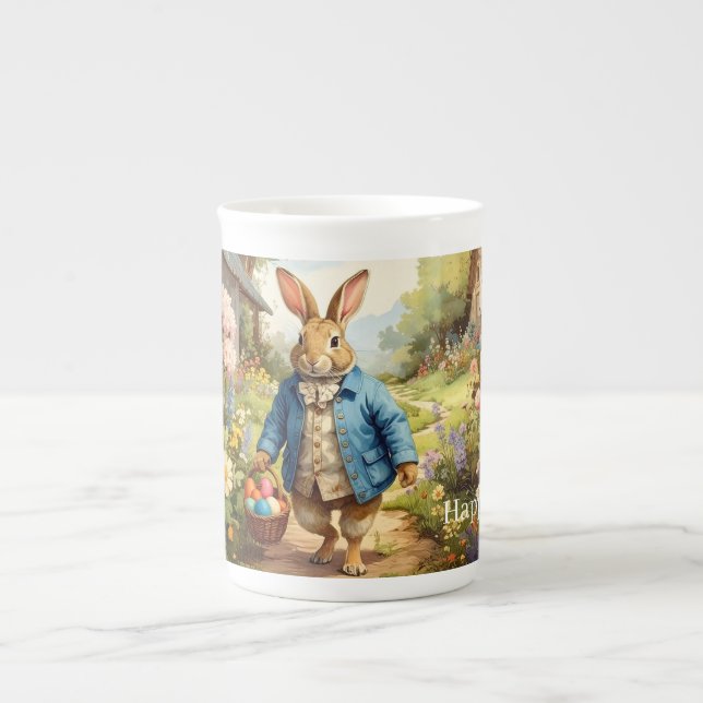 Easter Bunny Collecting Easter Eggs Benporslin Mugg (Framsidan)