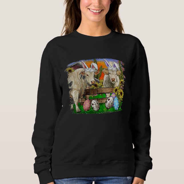 Easter Bunny COw Happy Easter Cow Happy Easter Hei T Shirt (Framsida)