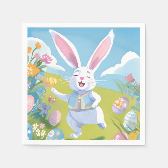 Easter Bunny | Cute Easter Pastel Wildflower Pappersservett (Framsidan)