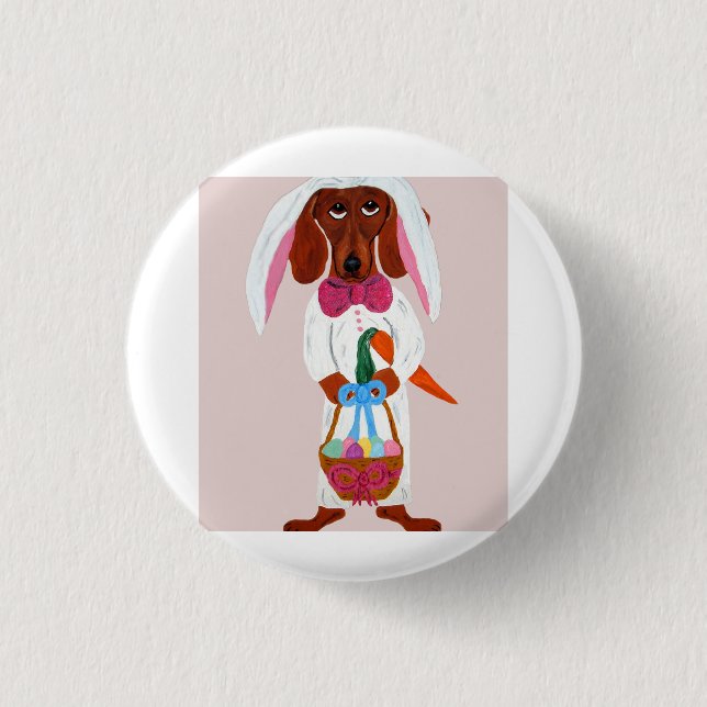 Easter bunny Dachshund  Knapp (Framsida)