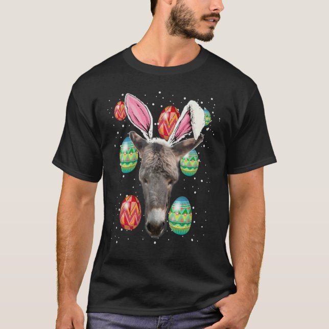 Easter Bunny Donkey Funny Farmer Easter Donkey T Shirt (Framsida)