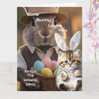 Easter Bunny Ears Cat Photo Customize  Kort