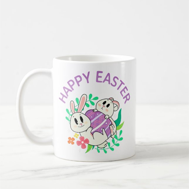 Easter Bunny Egg Hug Mug Kaffemugg (Vänster)