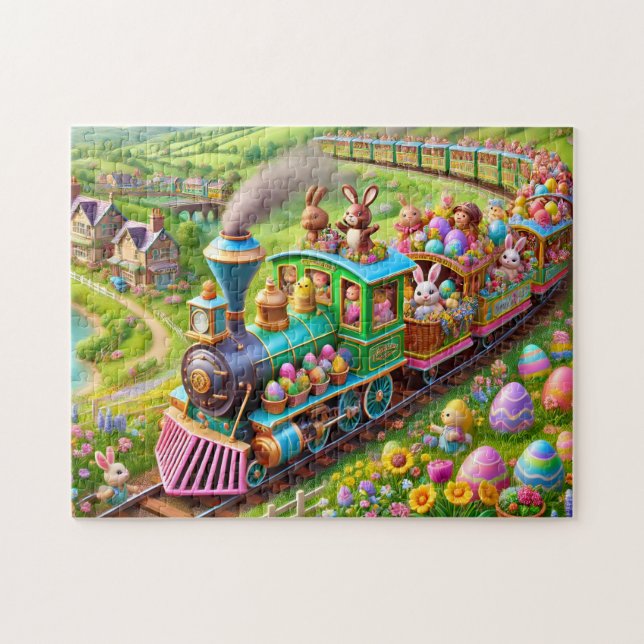 Easter Bunny Express Spring Train Adventure  Pussel (Horisontell)