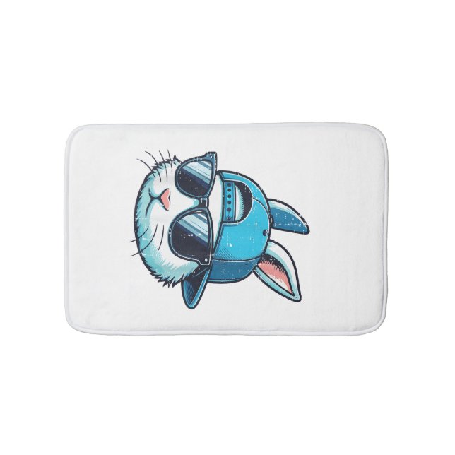 Easter Bunny Face Baseball Cap Sunglasses Rabbit B Badrumsmatta (Framsidan)