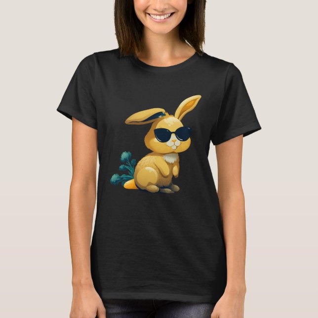 Easter Bunny Face Easter Rabbit cool Easter Bunnie T Shirt (Framsida)