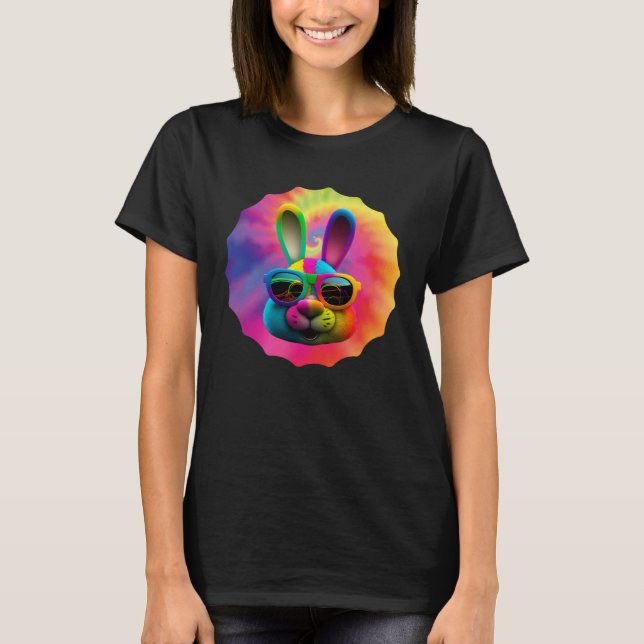 Easter Bunny Face Easter Rabbit cool Easter Bunnie T Shirt (Framsida)