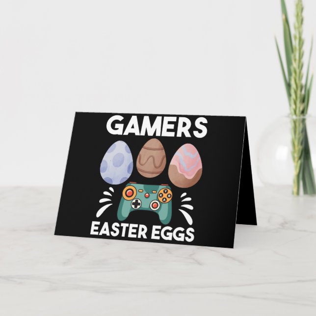 Easter Bunny Gamer Gaming Boy Love Easter Eggs Kort (Framsida)