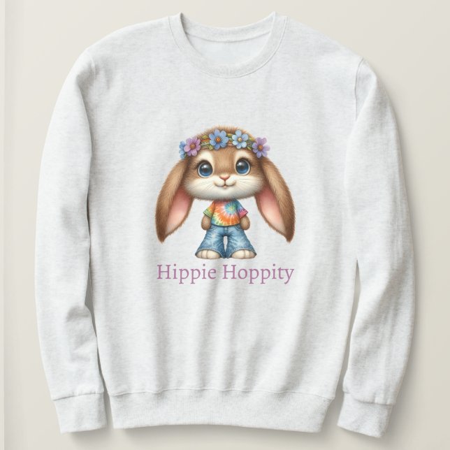 Easter Bunny – Hippie Hoppity    T Shirt (Design framsida)