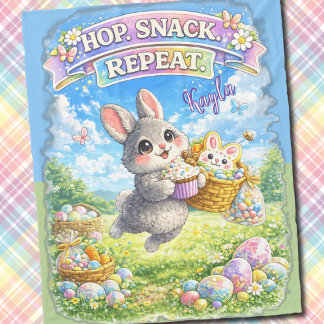 Easter Bunny Hop Snack Repeat Pastel  Fleecefilt