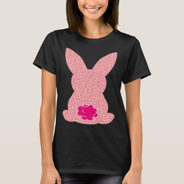 Easter Bunny Leopard Pattern Girls Women T Shirt (Framsida)
