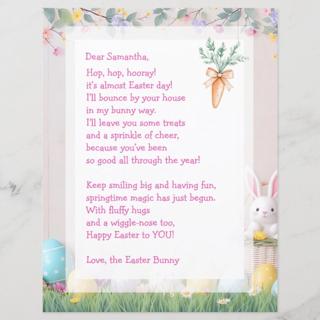 Easter Bunny Letter and Games for Children (Framsida)