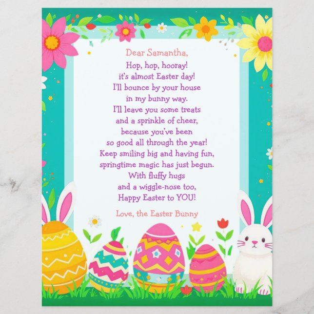 Easter Bunny Letter and Question Game for Children (Framsida)