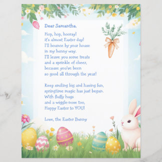 Easter Bunny Letter and Question Game for Children
