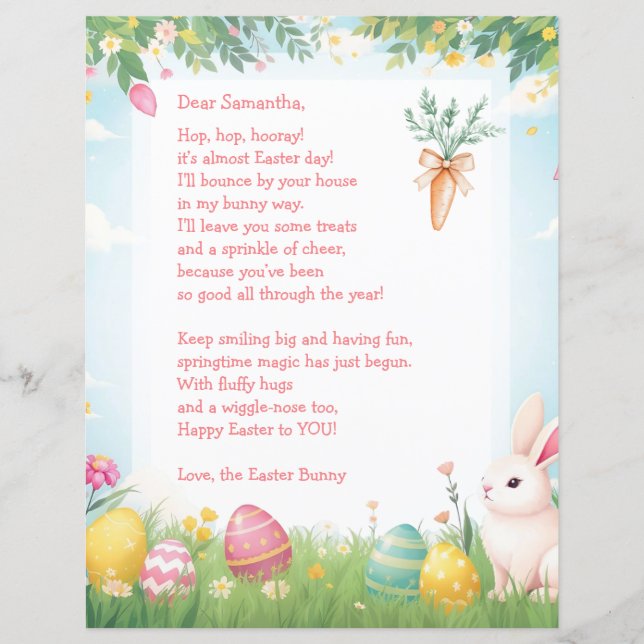 Easter Bunny Letter and Question Game for Children (Framsida)