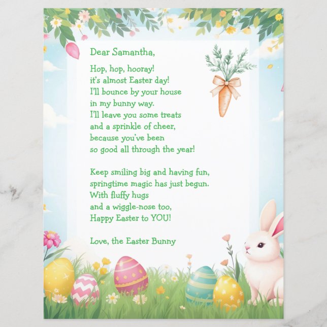 Easter Bunny Letter and Question Game for Children (Framsida)