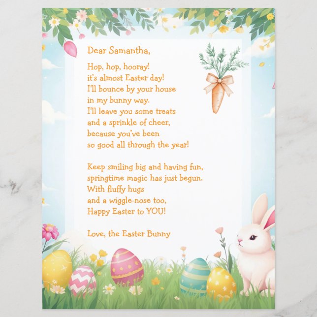 Easter Bunny Letter and Question Game for Children (Framsida)