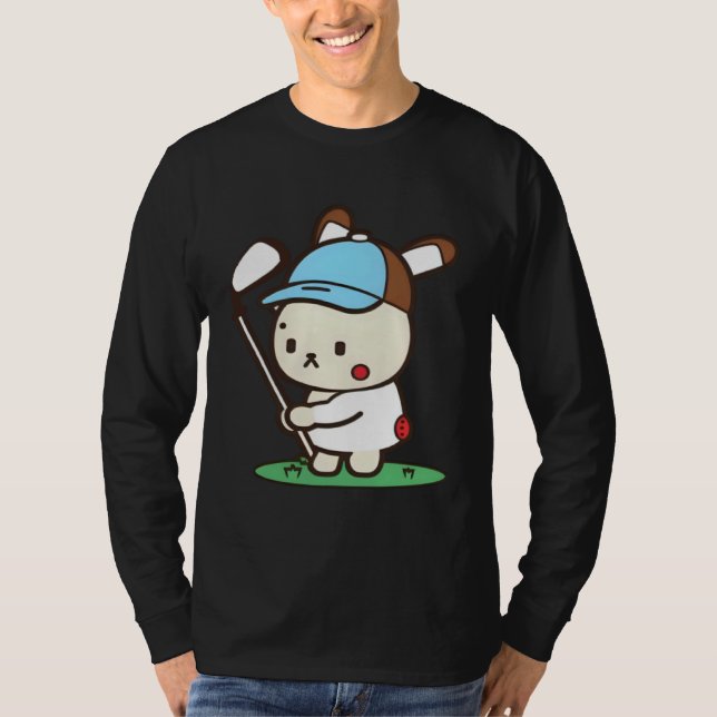Easter Bunny Playing Golf Golf Easter  1 T Shirt (Framsida)