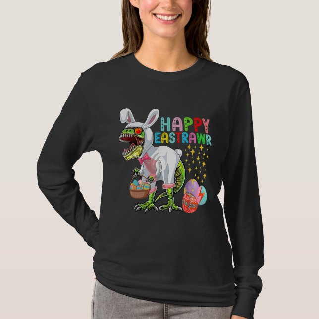 Easter Bunny Rex Dinosaur Egg  2023 Happy EastRAWR T Shirt (Framsida)