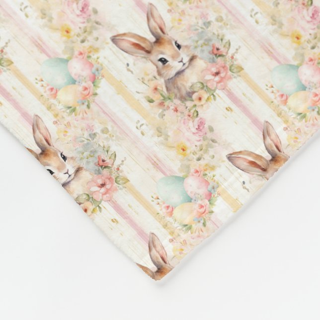 Easter Bunny Seamless Fabric – Pastel Cute Rabbit  Fleecefilt (Hörn)