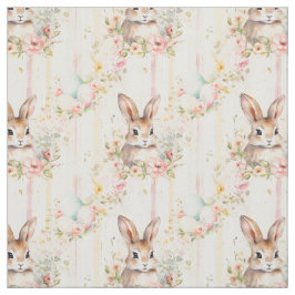 Easter Bunny Seamless Fabric – Pastel Cute Rabbit Tyg