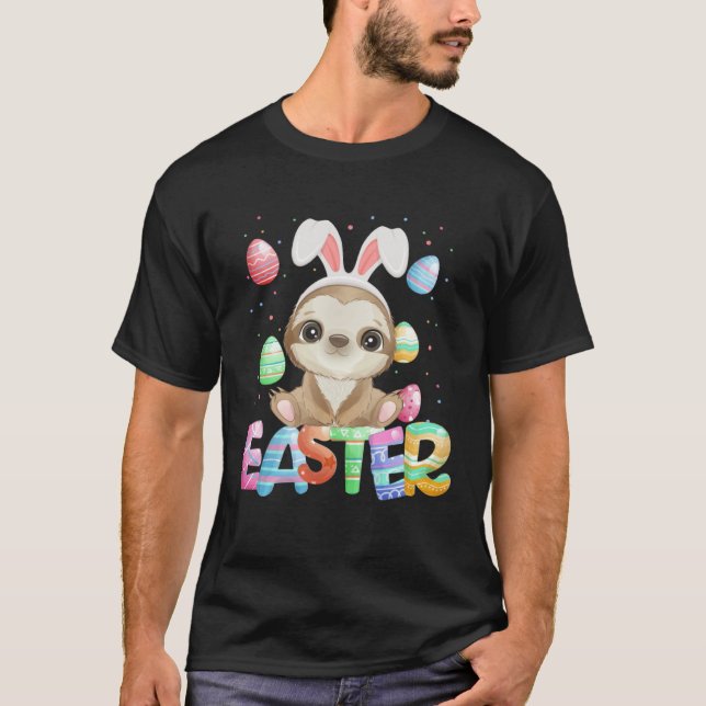 Easter Bunny Sloth   Easter Sloth T Shirt (Framsida)