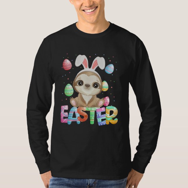 Easter Bunny Sloth   Easter Sloth T Shirt (Framsida)